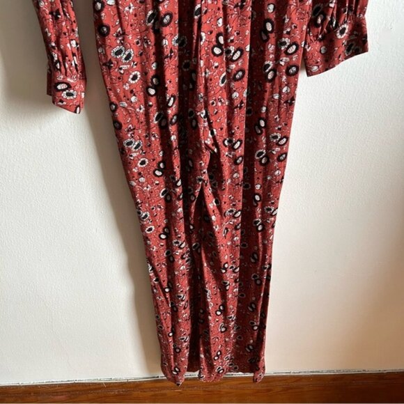 Free People Sz 8 Some Like It Hot Floral  Long Sleeves Jumpsuits - Picture 11 of 14